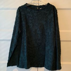 LOFT Floral Ruffled Mock Neck Tee. Never worn